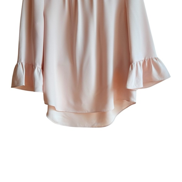 Kate Spade Embellished Crepe Top Blouse Medium Pink Champagne - Picture 4 of 16